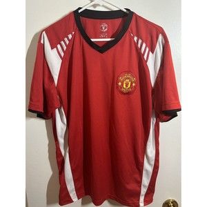 Manchester United Official red white football shirt - size L / 93-56